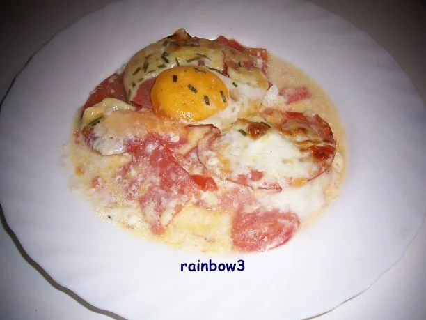 Auflauf: Eier auf Tomaten - Rezept