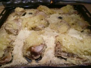 Rezept: Putenbrustscheiben mit Rösti überbacken Putenbrustscheiben mit Rösti überbacken - Rezept