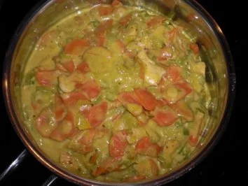 Rezept: Hähnchen-Curry mit Lauch und Möhren Hähnchen-Curry mit Lauch und Möhren - Rezept