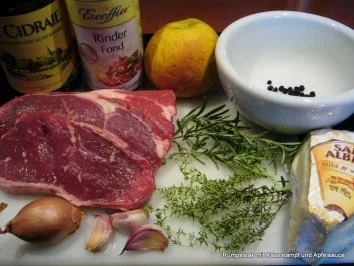 Rumpsteak mit Käsestampf und Apfelsauce - Rezept - Bild Nr. 2