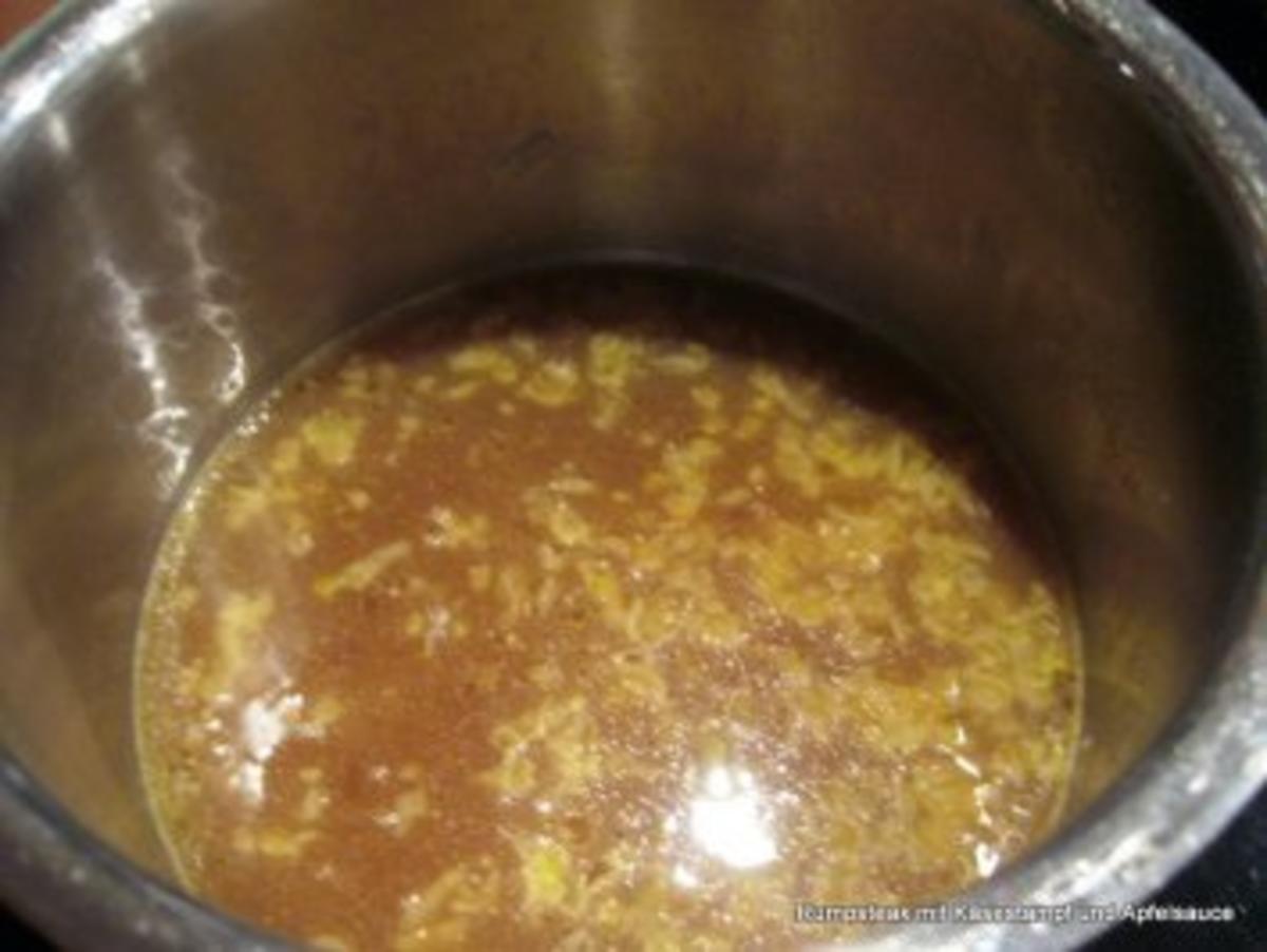 Rumpsteak mit Käsestampf und Apfelsauce - Rezept - Bild Nr. 4