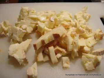 Rumpsteak mit Käsestampf und Apfelsauce - Rezept - Bild Nr. 5