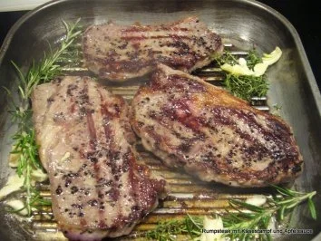 Rumpsteak mit Käsestampf und Apfelsauce - Rezept - Bild Nr. 6