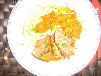 Rezept: Rehbraten aus der Schulter im Schinkenmantel mit Steinpilzsauce an Spätzle Rehbraten aus der Schulter im Schinkenmantel mit Steinpilzsauce an Spätzle - Rezept