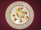 Frischkäsecreme überbacken, mit geräucherter Forelle und Gemüsemäntelchen - Rezept