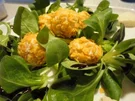 Forellen Pralinen an mariniertem Feld Salat - Rezept