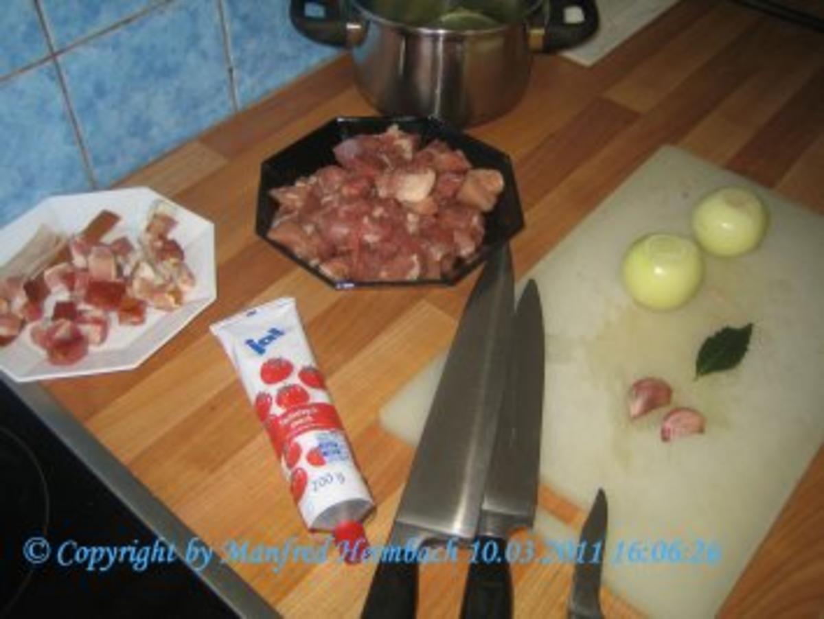 Fleisch – Schweinerahmgulasch nach Art des Hauses - Rezept - Bild Nr. 3