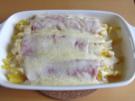 Makkaroni-Schinken-Röllchen mit Käsesauce - Rezept