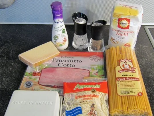 Rezept: Makkaroni-Schinken-Röllchen mit Käsesauce Bild Nr. 2 Makkaroni-Schinken-Röllchen mit Käsesauce - Rezept - Bild Nr. 2