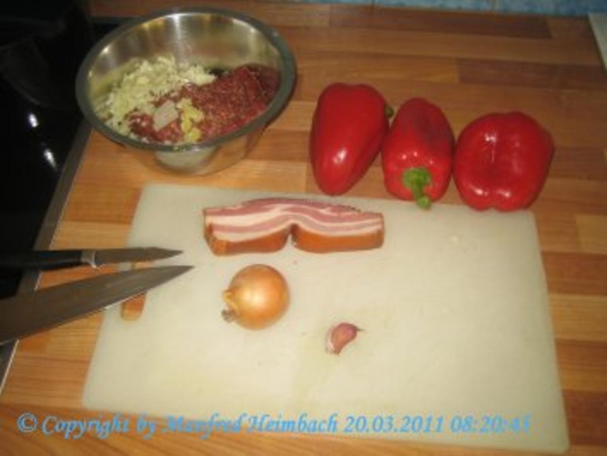 Fleisch – Spicy filled red Pepper with beef  - feurig gefüllte Paprikaschote mit Hackfleis - Rezept - Bild Nr. 5