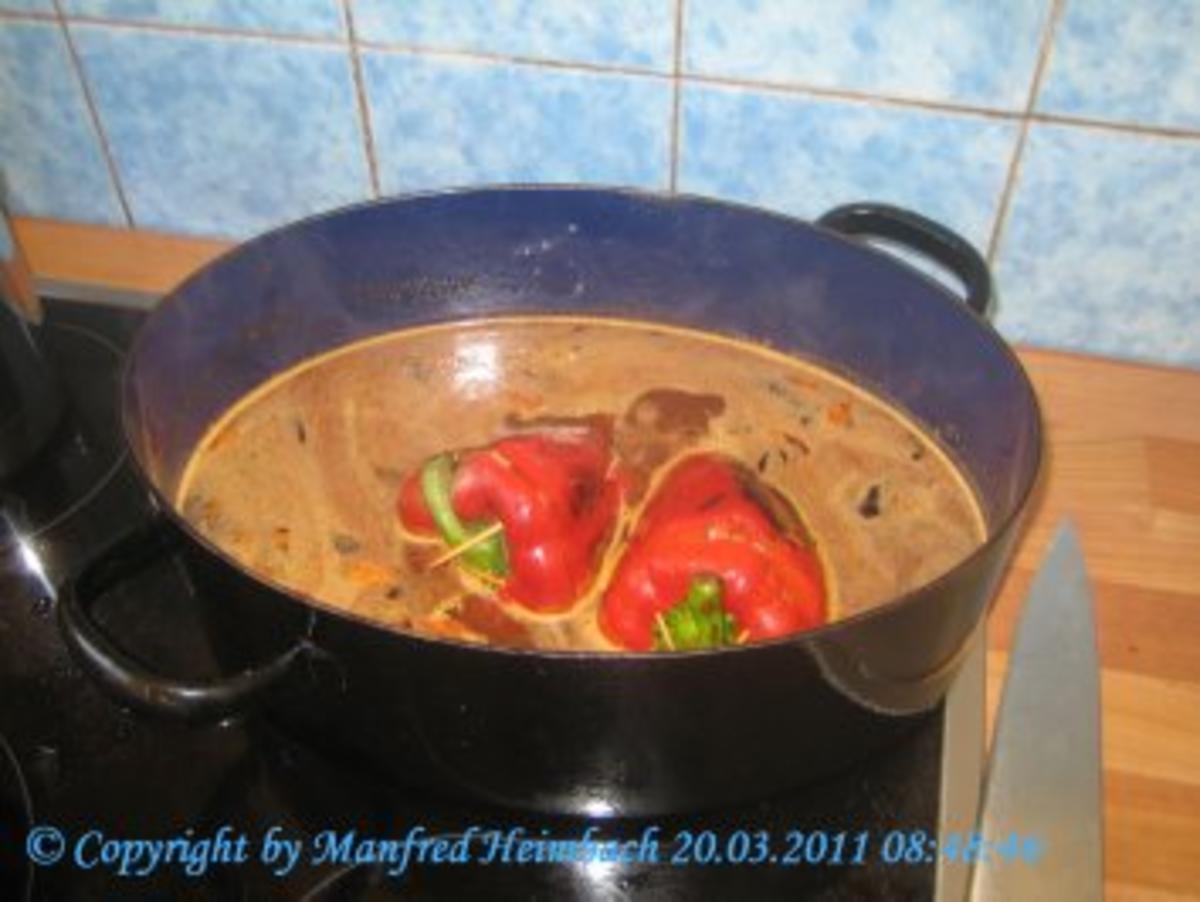 Fleisch – Spicy filled red Pepper with beef  - feurig gefüllte Paprikaschote mit Hackfleis - Rezept - Bild Nr. 2