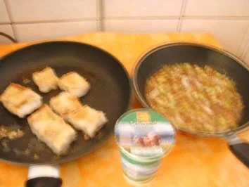 Rezept: Hauptmenü - Lachs mit Lauch / Porree Beilage von Kochmamma Bild Nr. 2 Hauptmenü - Lachs mit Lauch / Porree Beilage von Kochmamma - Rezept - Bild Nr. 2