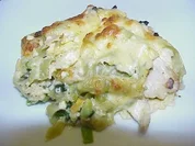 Gratin mit grüner Tagliatelle und Hühnerbrust - Rezept