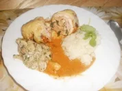 Rezept: Rรถllchen von der Pute ~ Rahmpilze ~ Reis Rรถllchen von der Pute ~ Rahmpilze ~ Reis - Rezept