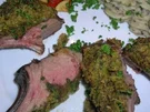 Lammrack mit Zucchini-Kräuter Kruste an Olivenkartoffelpüree - Rezept