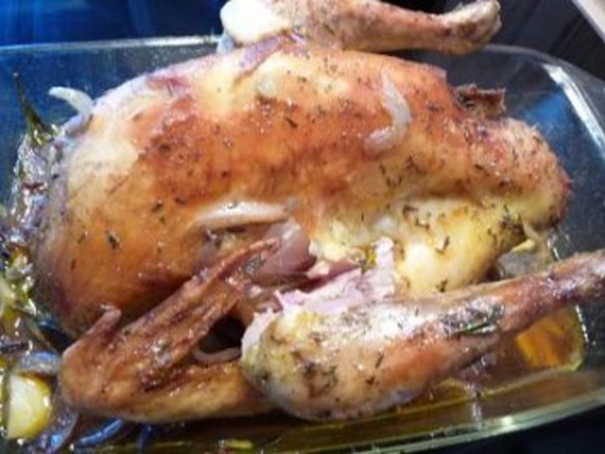 Perlhuhn an Rosmarinkartöffelchen mit Pfifferling Böhnchen - von elke42