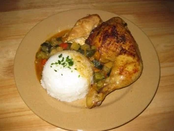 Rezept: Hähnchen-Zweierlei.... auf Zucchini-Paprika-Gemüse Hähnchen-Zweierlei.... auf Zucchini-Paprika-Gemüse - Rezept