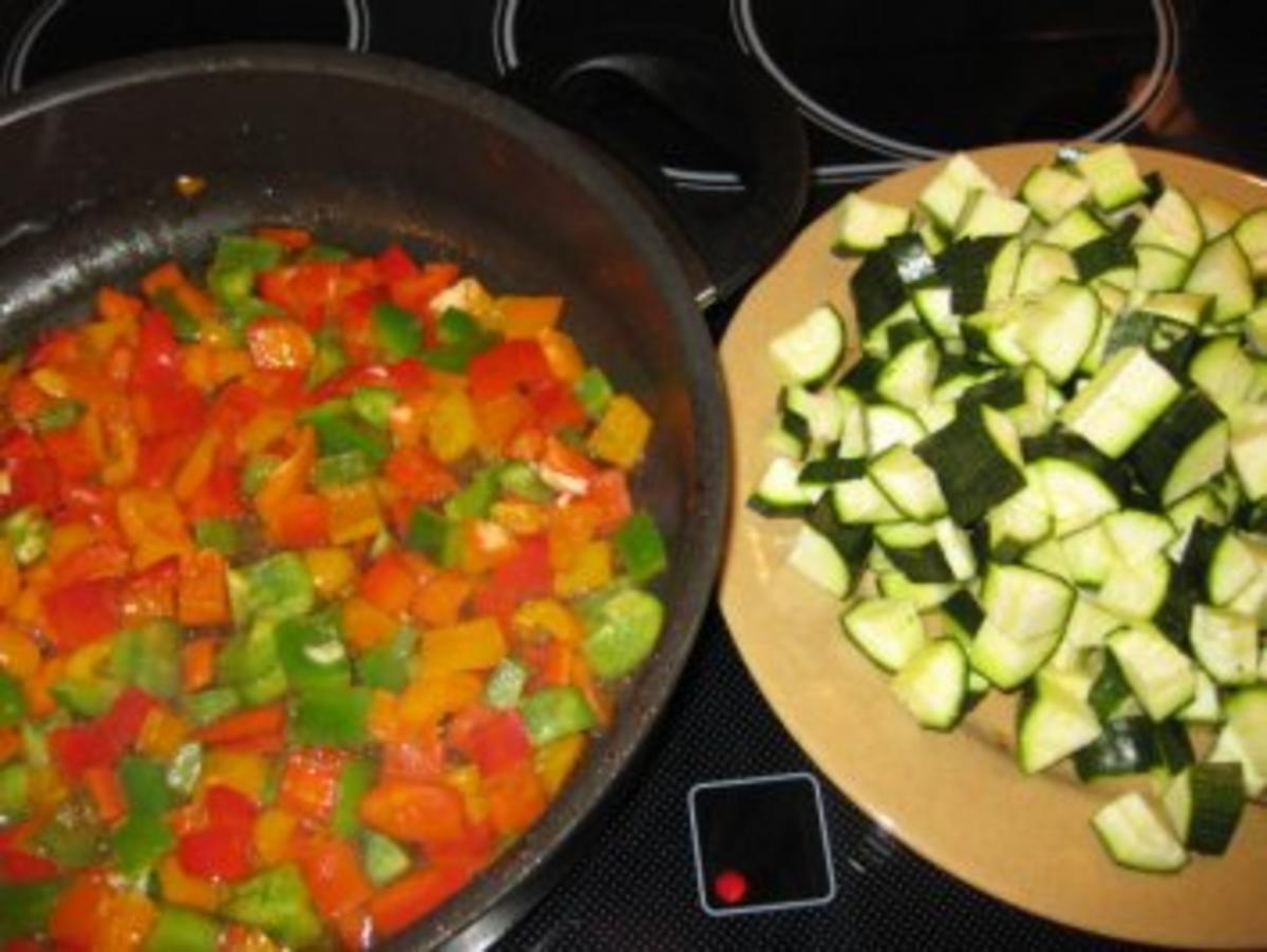 Hähnchen-Zweierlei.... auf Zucchini-Paprika-Gemüse - Rezept - Bild Nr. 8