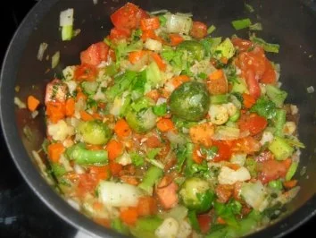 Seelachs mit Gemüse überbacken - Rezept - Bild Nr. 3