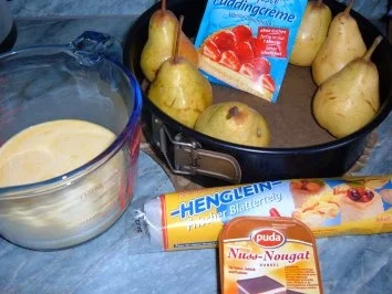 Kuchen : Blätterteig - Birnenkuchen - Rezept - Bild Nr. 2