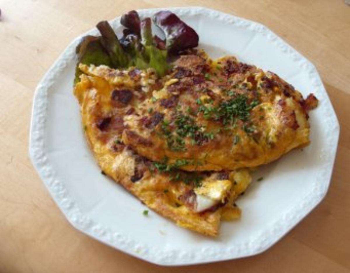 Bilder für B: Omlett mit Kartoffeln und Wammerl = Bauchspeck - Rezept