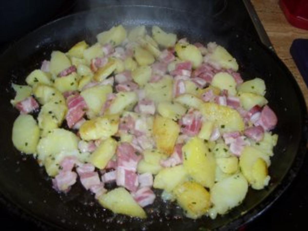 B: Omlett mit Kartoffeln und Wammerl = Bauchspeck - Rezept - Bild Nr. 2