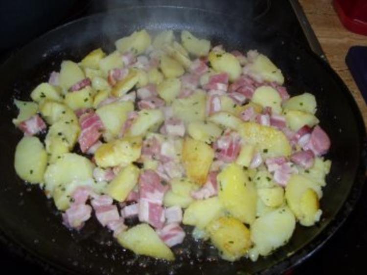 B: Omlett mit Kartoffeln und Wammerl = Bauchspeck - Rezept - kochbar.de