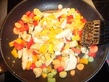 Mein Geschnetzeltes vom Huhn mit viel Gemüse - Rezept - Bild Nr. 5