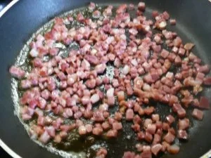 Rezept: Schnelle Spaghetti mit Specksoße Bild Nr. 3 Schnelle Spaghetti mit Specksoße - Rezept - Bild Nr. 3