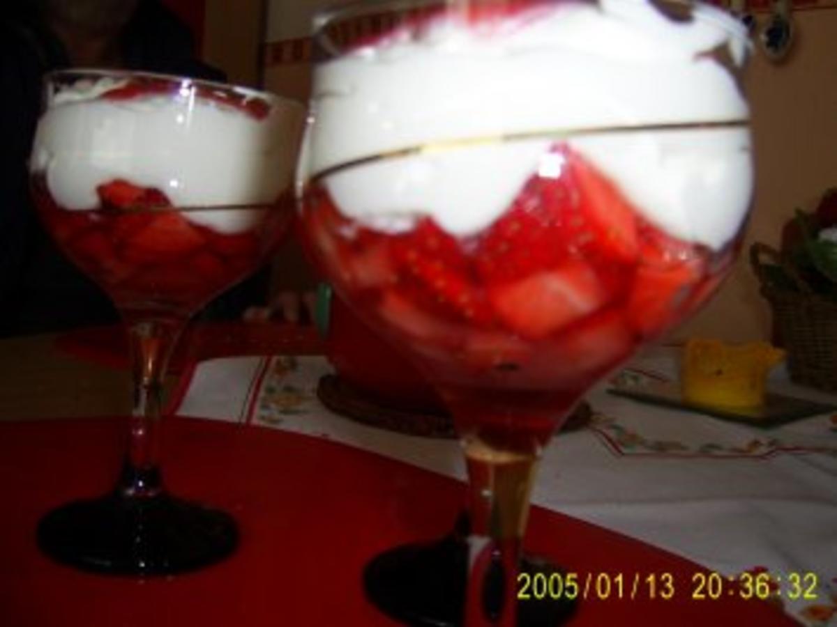 Mascarpone Creme mit Erdbeeren - schnell &amp; einfach - 133 kcal/100g