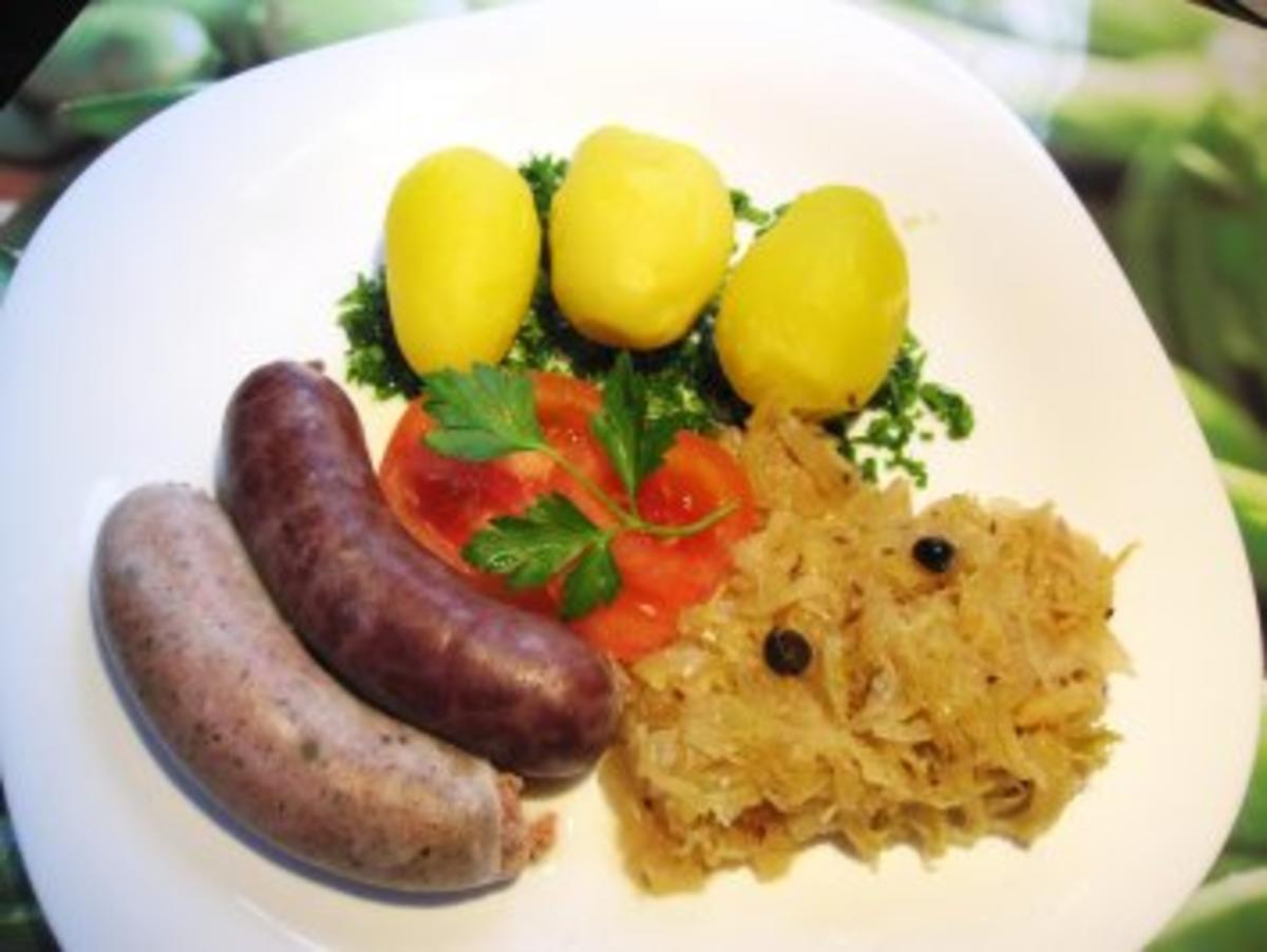 Sauerkraut mit Thüringer Blut- und Leberwürstchen ... - Rezept - Bild Nr. 4