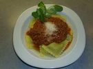 Nudelgerichte: Ravioli in Tomaten Champignonsosse - Rezept