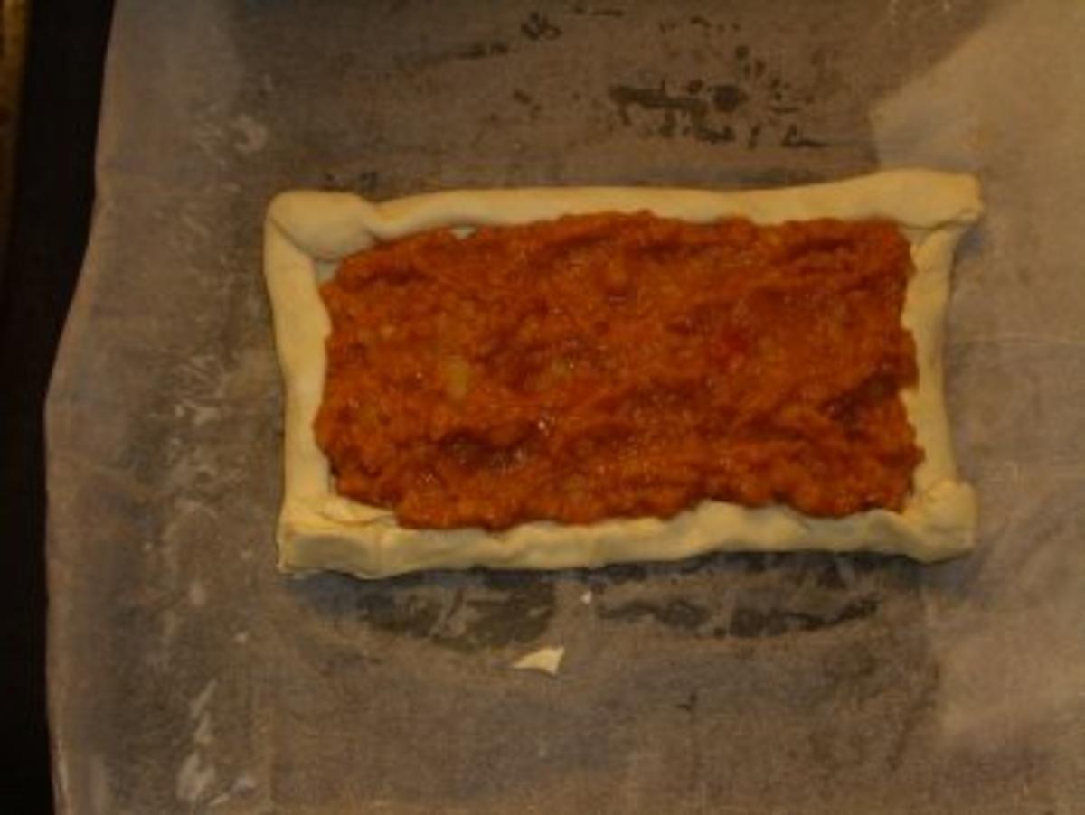 Pikante Kuchen: Rote Linsenpaste auf Blätterteig - Rezept - Bild Nr. 2