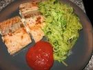 Wildlachs mit Gemüsespaghetti - Rezept