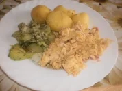 Rührei ~ Pellkartoffeln ~ Gurkensalat - Rezept