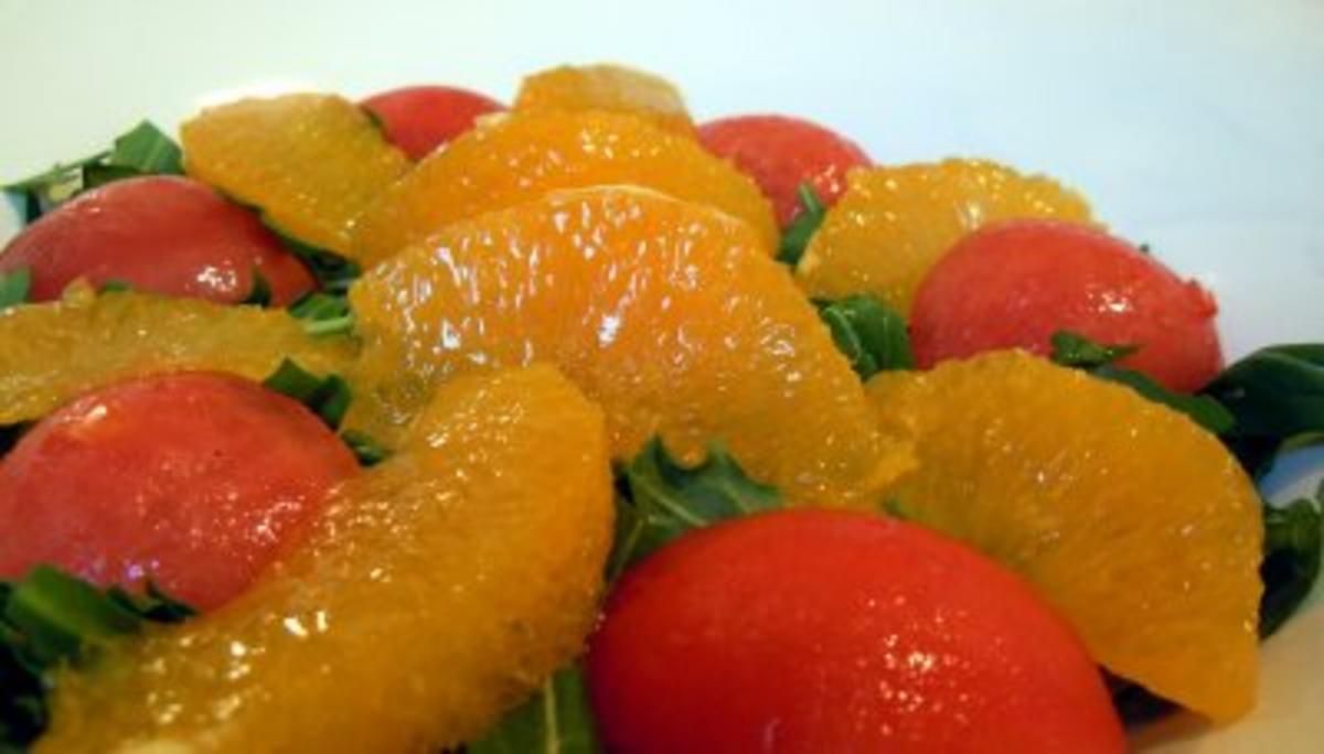 Rosa Entenbrust auf Salat mit Orangenfilets und Croutons - Rezept - Bild Nr. 8