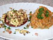 ~ Gefüllte Wurstkörbchen an Karotten-Kartoffelmus ~ - Rezept