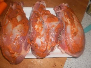 Putenkeulen mit Paprika-Sellerie-Gemüse und Klößen - Rezept - Bild Nr. 3