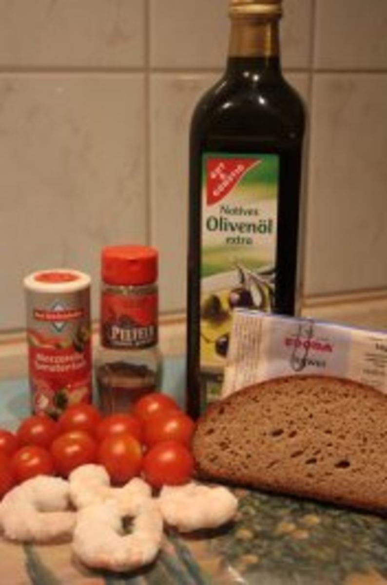 Tomaten-Garnelen-Teller mit Brotstreifen - Rezept - Bild Nr. 2