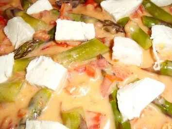 Pizza: Spargelpizza mit Tomaten-Hollandaise - Rezept - Bild Nr. 3