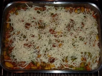 Rezept: Fl/Schwein: Gyrospfanne überbacken Bild Nr. 8 Fl/Schwein: Gyrospfanne überbacken - Rezept - Bild Nr. 8