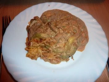 Rezept: Fl/Schwein: Gyrospfanne überbacken Bild Nr. 10 Fl/Schwein: Gyrospfanne überbacken - Rezept - Bild Nr. 10