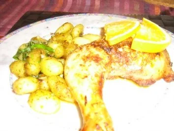 Hähnchenschenkel Orange mit Basilikum-Gnocchis - Rezept