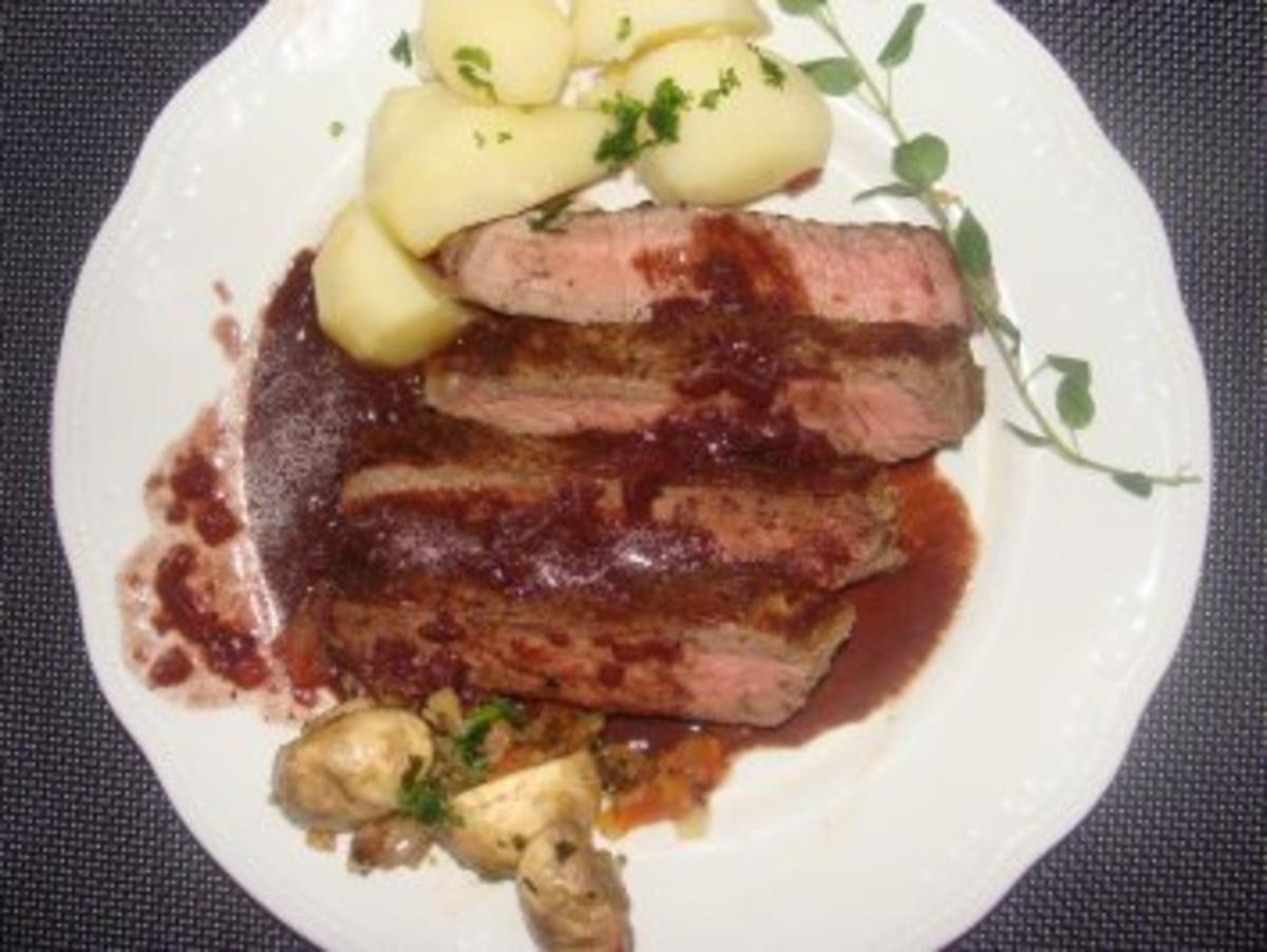 Bilder für Fleisch : -Entrecote in Rotwein- - Rezept