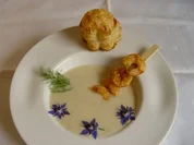 Fenchel-Creme-Suppe mit Garnelen - Rezept