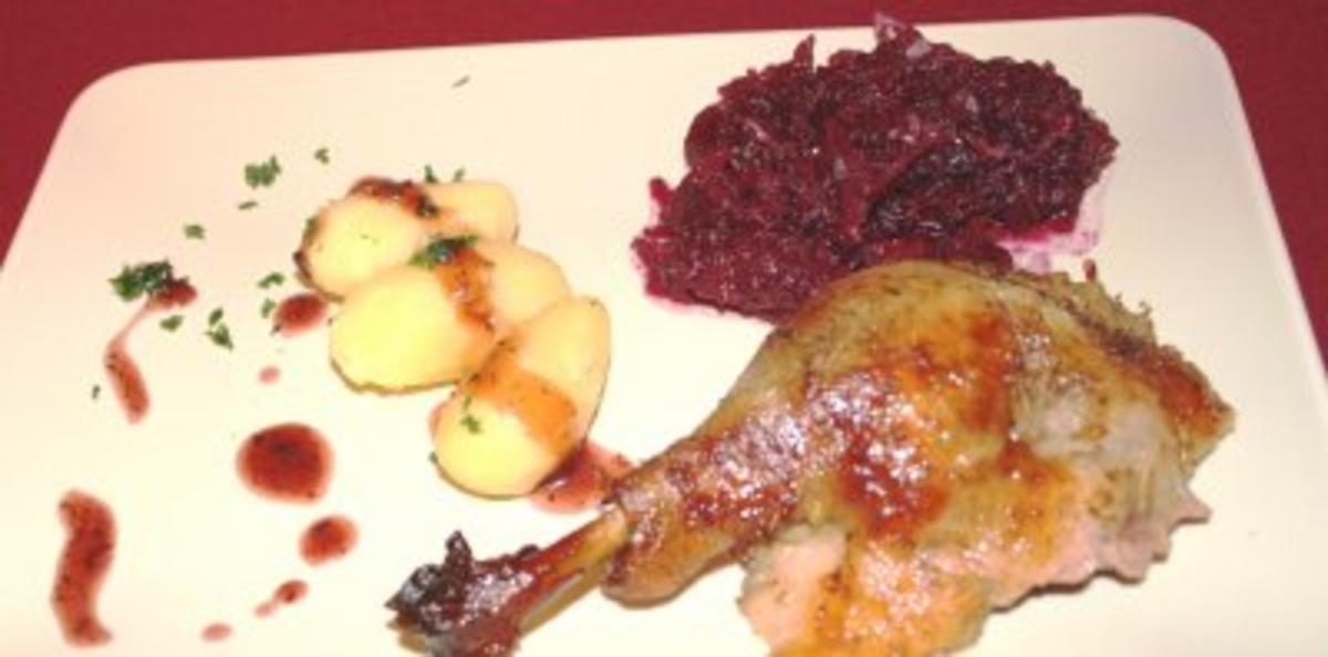 Kräuterente mit Salzkartoffel und Rotkohl - Rezept von Das perfekte
Dinner