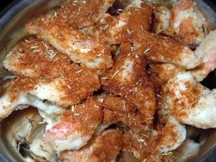 Rezept: Würziges Hähnchenfleisch mit Pommes Frites und Tzatziki Bild Nr. 9 Würziges Hähnchenfleisch mit Pommes Frites und Tzatziki - Rezept - Bild Nr. 9