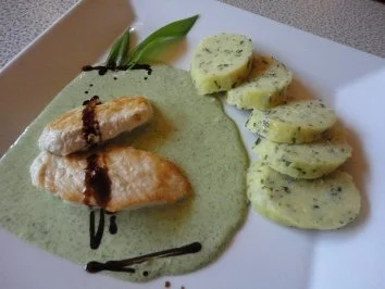 Rezept: Bärlauch Knödel Scheiben Bärlauch Knödel Scheiben - Rezept