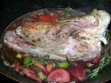 Kalbshaxe aus dem Ofen  mit Salbei-Rosmarin-Kartoffeln im Speckmantel - Rezept - Bild Nr. 8