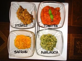 Quatro Risotti Funghi-Safrano-Pomodoro-Aglio-Orsino - Rezept